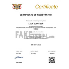 Yemen fake business registration certificate Word and PDF template