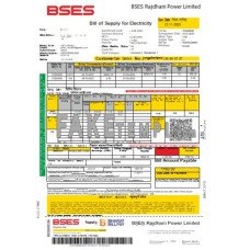 BSES Rajdhani Power Limited electricity fake business utility bill Word and PDF template