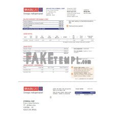 Brazil Gas fake business utility bill Word and PDF template