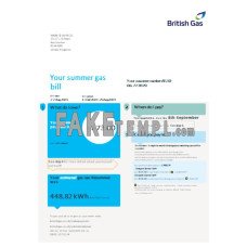 British gas fake business utility bill Word and PDF template 4 pages