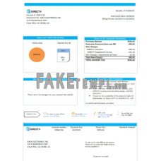 California Directv fake business utility bill Word and PDF template