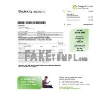 Energy Australia electricity fake business utility bill Word and PDF template