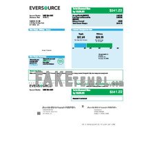 Eversource gas fake business utility bill Word and PDF template