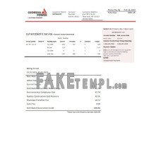 Georgia Power fake business utility bill Word and PDF template