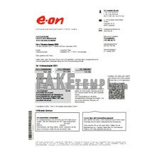 Germany E.ON Energie electricity fake business utility bill Word and PDF template