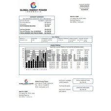 Global Energy Power fake business utility bill Word and PDF template