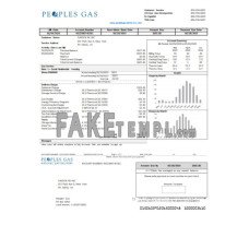 Illinois Peoples Gas fake business utility bill Word and PDF template