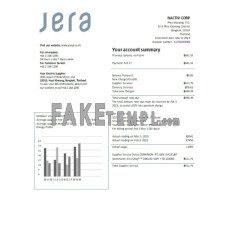 JERA power (Thailand) Co. Ltd. fake business utility bill Word and PDF template