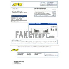 Jamaica Public Service Co Ltd (JPS) electricity fake business utility bill Word and PDF template