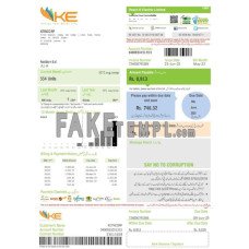 K-Electric (KE) electricity fake business utility bill Word and PDF template, 2 pages