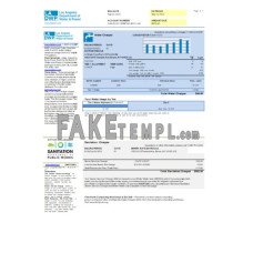 LA DWP fake business utility bill Word and PDF template