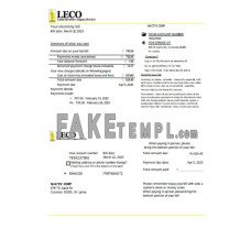 LECO Corporation electricity fake business utility bill Word and PDF template