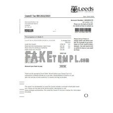 Leeds City Council tax fake business utility bill Word and PDF template