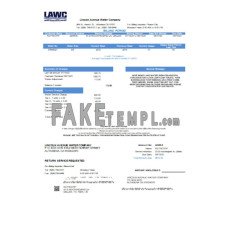 Lincoln Avenue Water Company fake business utility bill Word and PDF template