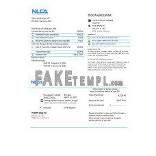 National Lithuanian Energy Association fake business utility bill Word and PDF template