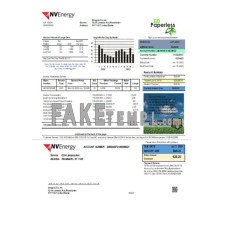 Nevada NV Energy fake business utility bill Word and PDF template