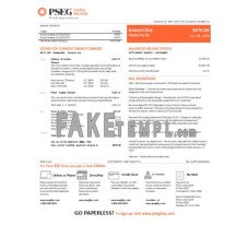 New Jersey PSEG electricity fake business utility bill Word and PDF template, 2 pages