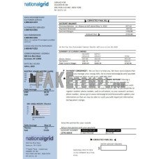 New York National Grid fake business utility bill Word and PDF template