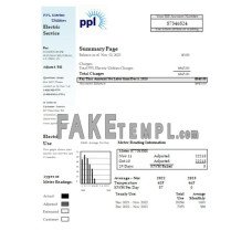 PPL fake business utility bill Word and PDF template