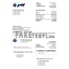 PTT gas fake business utility bill Word and PDF template