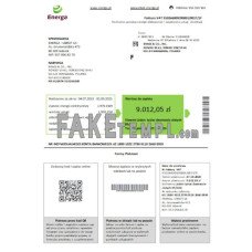 Poland Energa fake business utility bill Word and PDF template