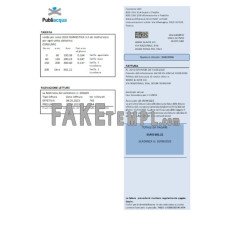 Publiacqua fake business utility bill Word and PDF template