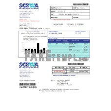 SCBWA water fake business utility bill Word and PDF template