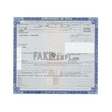 Florida fake certificate of title of a vehicle (car title) photoshop template PSD