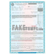 Hawaii fake certificate of title of a vehicle (car title) photoshop template PSD