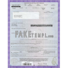 Illinois fake certificate of title of a vehicle (car title) photoshop template PSD