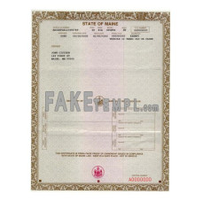 Maine fake certificate of title of a vehicle (car title) photoshop template PSD