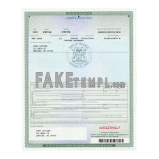 Michigan fake certificate of title of a vehicle (car title) photoshop template PSD