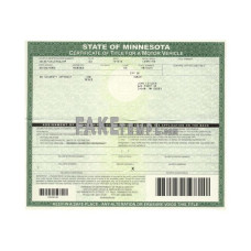 Minnesota fake certificate of title of a vehicle (car title) photoshop template PSD