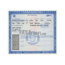 New York fake certificate of title of a vehicle (car title) photoshop template PSD