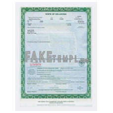 Oklahoma fake certificate of title of a vehicle (car title) photoshop template PSD