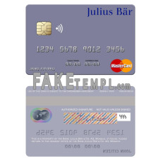 Monaco Julius Bär & Co. AG bank fake mastercard photoshop template PSD