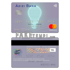 Afghanistan Azizi Bank fake mastercard photoshop template PSD