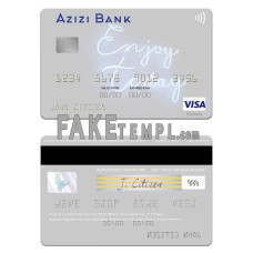 Afghanistan Azizi Bank fake visa card photoshop template PSD