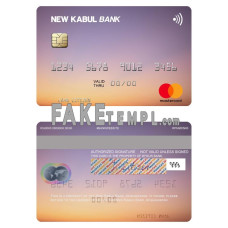 Afghanistan New Kabul Bank fake mastercard photoshop template PSD