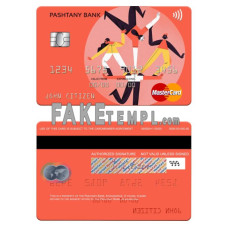 Afghanistan Pashtany Bank fake mastercard photoshop template PSD