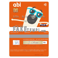 Albania American Bank of Investments (ABI) fake visa card photoshop template PSD