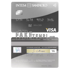 Albania Intesa Sanpaolo Bank fake visa card photoshop template PSD