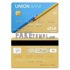 Albania Union Bank fake visa card photoshop template PSD