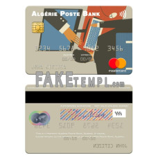 Algeria Algérie Poste Bank fake mastercard photoshop template PSD