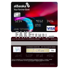 Algeria Banque AlBaraka Algérie fake visa card photoshop template PSD