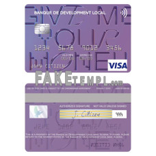 Algeria Banque de Développement Local fake visa card photoshop template PSD