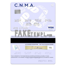 Algeria Caisse Nationale de Mutualité Agricole fake visa card photoshop template PSD