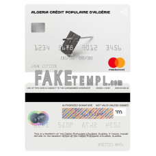 Algeria Crédit Populaire d’Algérie fake mastercard photoshop template PSD