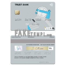 Algeria Trust Bank Algéria fake visa card photoshop template PSD