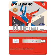 Andorra Vall Banc fake visa card photoshop template PSD